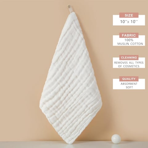 Ayesha 4 Pack Face Wash Cloths Makeup Eraser Soft Wash Cloth for Washing Face,Cotton Face Towels for Skin Care Women Facial Makeup Remover Reusable Absorbent Washcloths