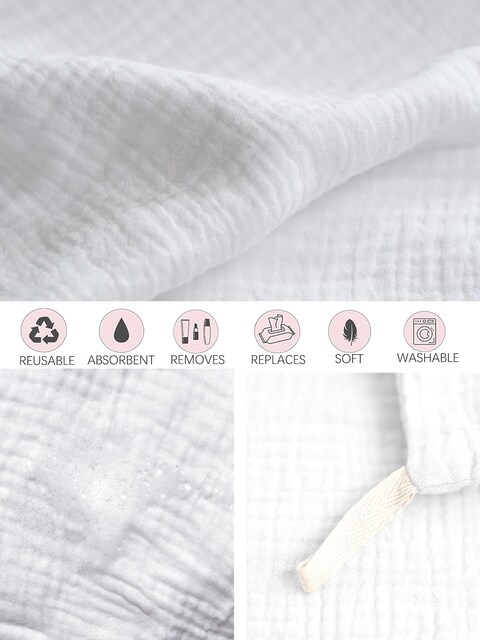 Ayesha 4 Pack Face Wash Cloths Makeup Eraser Soft Wash Cloth for Washing Face,Cotton Face Towels for Skin Care Women Facial Makeup Remover Reusable Absorbent Washcloths