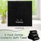 Shimeyao 6 Pcs 13 x 13 Inch Black Makeup Washcloths Reusable Make up Towels Cotton Cosmetic Towels Water Absorbent Face Washcloths for Women Skin Care