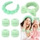 6 Pcs Puffy Spa Terry Cloth Headbands and Wristbands for Skincare, Shower, Makeup Removal