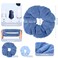 Chuangdi 8 Pieces Large Microfiber Hair Towel Scrunchies, Soft Heatless Fuzzy Hair Drying Hair Ponytail Holder for Wet and Dry Hair, 8 Colors (Classic Colors, White, Gray, Yellow, Orange, Blue)