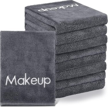 Shimeyao 20 Pack Makeup Washcloths Microfiber Makeup Remover Towels Reusable Quick Dry Face Wash Cloth Washable Fingertip Towels for Cleansing Hand and face,13x13 Inch(Gray)