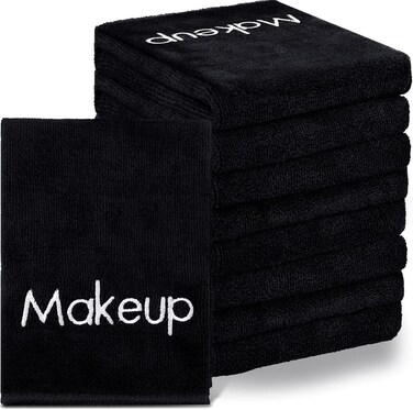 Shimeyao 20 Pack Makeup Washcloths Microfiber Makeup Remover Towels Reusable Quick Dry Face Wash Cloth Washable Fingertip Towels for Cleansing Hand and face,13x13 Inch(Black)