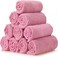 Shimeyao 40 Pack Bleach Proof Towels Microfiber Absorbent Resistant Hair Hand Towels Bulk Quick Dry 16 x 29 Inches for Barber Gym Bath Spa Shaving (Pink)