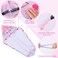 FIOBEE Microfiber Hair Towel Wrap for Kid Rapid Drying Towel Absorbent Hair Turbans for Wet Hair with Button Women Girls Long Curly Hair Pack of 2, Love