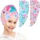 FIOBEE Microfiber Hair Towel Wrap for Kid Rapid Drying Towel Absorbent Hair Turbans for Wet Hair with Button Women Girls Long Curly Hair Pack of 2, Love