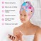Basumee Microfiber Hair Towel Wrap for Kids 2 Pack Rapid Drying Hair Towel with Button Hair Turbans for Wet Hair Wraps Head Towel Wrap for Women and Girls, Blue