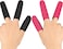 6 Pieces High Heat Resistant Finger Protection Guards Thermal Finger Covers for Curling and Flat Irons, Wands, Blow Dryers Hair Dye Heat Protector Glove, Black and Rose Red, Thumb and 2 Fingers