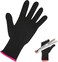 Heat Resistant Glove for Hair Styling, Professional Heat Blocking Gloves Reusable Hair Dye Heat Proof Gloves for Hair Straightener Flat and Curling Iron Wand Gloves (Pink Edge)