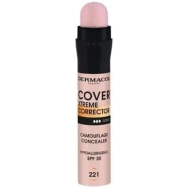 Dermacol - Cover Xtreme Corrector Contour Stick, Long Lasting Non-Allergenic Liquid Contour with SPF30, High Coverage Light Formula Corrector Concealer Makeup for Acne-Prone Skin No. 5 (221)