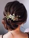Jakawin Flower Bride Wedding Hair Piece Gold Leaf Hair Comb Pearl Bridal Hair Accessories for Women HC132