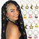 NAISKA 12PCS Star Braid Clips Moon Hair Rings Dreadlocks Accessories Braid Beads Hair Cilps Cuffs Clips Charms Hair Decoration Hair Jewelry for Women Braids