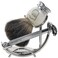 Parker 29L Safety Razor Shave Set - Includes Black Badger Brush, Stand &amp; Parker 29L Butterfly Open Safety Razor
