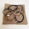 Fashion Hair Ties with Metal Circle Beads, Thin Hair Elastics Tie Korean, Colorful 8 Counts.