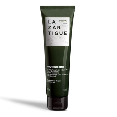 Lazartigue Nourish 2IN1 Low Shampoo, Shea &amp; Babassu Butters, Intensive Nourishment for Dry Hair, Vegan, Sulfate &amp; Silicone Free, 5.1 fl.oz.