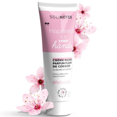 Solinotes Cherry Blossom Hand Cream For Women - Intense Nourishing And Repairing Hand Lotion for Dry and Damaged Hands   Organic Shea Butter   97.8% Natural Ingredients - 1 fl.oz
