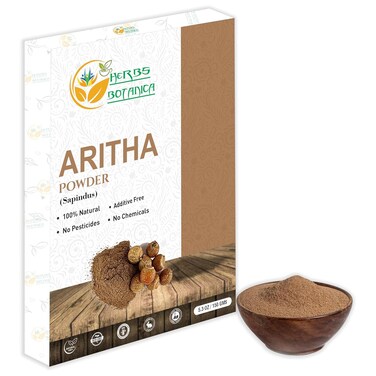 Herbs Botanica Aritha Powder 5.3 oz   150 Gm Pure Natural Soap Nut Powder  Natural Hair Shampoo &amp; Conditioner   Sapindus mukorossi   Excellent Hair Conditioner   From INDIA