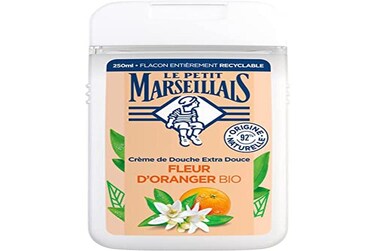 Le Petit Marseillais Extra Gentle Organic Orange Blossom Shower Cream (250 ml bottle) &ndash; Shower gel with 92% ingredients of natural origin &ndash; Fully recyclable bottle