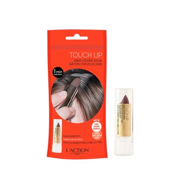 L'Action Paris Touch Up Hair Cover Stick, Covers Grey Hair and Discoloured Roots, Water Resistant Long-Lasting Formula for Natural Look, Cleanse to Remove, Mahogany 4g