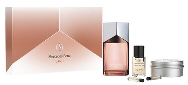 Mercedes-Benz Land LSA Gift Set - Mens Cologne Set - Cologne for Men with Hair Oil, Body Wash - 3 Perfumes for Men and 2 Personal Care Products - 5 Pc