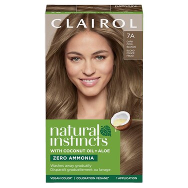 Clairol Natural Instincts Demi-Permanent Hair Dye, 7A Dark Cool Blonde Hair Color, Pack of 1