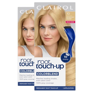 Clairol Root Touch-Up by Nice'n Easy Permanent Hair Dye, 10 Extra Light Blonde Hair Color, Pack of 2