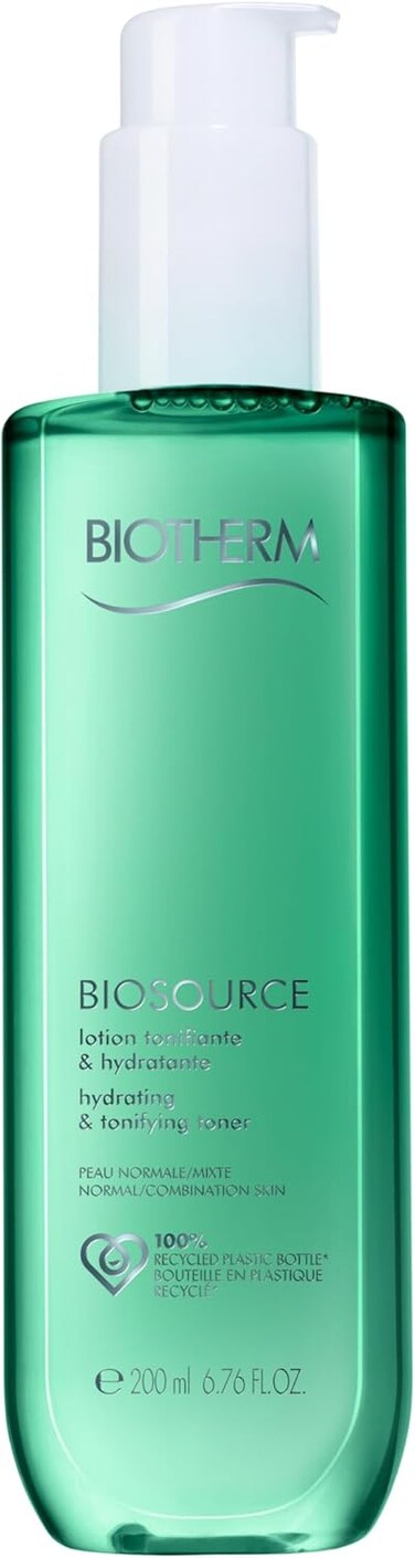 Biotherm Biosource Hydrating &amp; Tonifying Toner for Normal to Combination Skin with Biotech Plankton, Cleanses, Exfoliates and Hydrates The Skin, 6.76 Fl. Oz.
