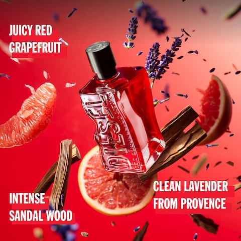 DIESEL D RED, Eau de Parfum for Men, Fougere &amp; Aromatic With Notes of Red Grapefruit, Lavender &amp; Sandalwood, 1 Fl. Oz.