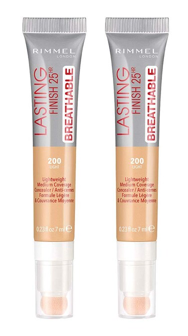 Rimmel Lasting Finish Breathable Concealer, Light, 0.23 Fl Oz, 2 Count (Pack of 1)