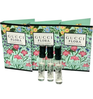 Gucci Flora Sample Perfume Flora Gorgeous Jasmine Perfume Women EDP Spray 1.5 ml / 0.05 oz (set of 3)