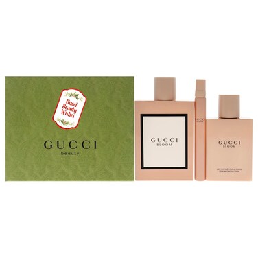 Gucci Bloom 3.3oz EDP Spray, 3.3oz Perfumed Body Lotion, 0.33oz EDP Spray Women 3 Pc Gift Set