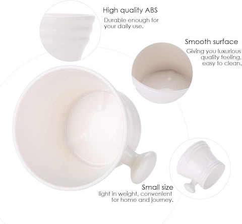 Shaving Bowl, Shaving Shave Soap Mug Shaving Brush Set Shaving Soap Bowls Abs Men&#39;S Shaving Foam For Shaving Soap Bowls Bowl, 11 11 8Cm(White)