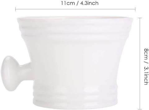 Shaving Bowl, Shaving Shave Soap Mug Shaving Brush Set Shaving Soap Bowls Abs Men&#39;S Shaving Foam For Shaving Soap Bowls Bowl, 11 11 8Cm(White)