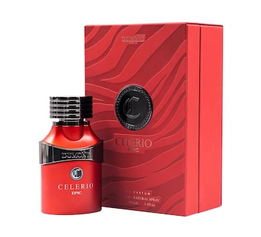 DUMONT Celerio Epic Eau De Perfume Men - Fragrance Of Lemon &amp; Fresh Fruits - Celerio Perfum Unisex Suitable for Men &amp; Women - Long Lasting Cologne Mist &amp; Body Spray, 3.4oz (RED, 80% vol)