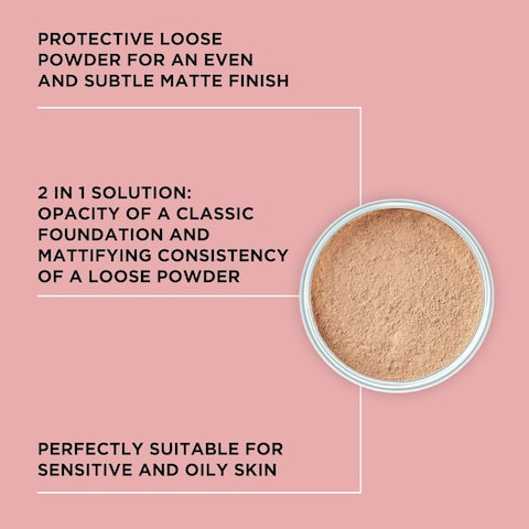 ARTDECO Mineral Powder Foundation - honey &ndash; loose setting powder for a smooth &amp; matte finish - medium coverage - perfect for sensitive &amp; oily skin - makeup with zinc &amp; magnesium - vegan - 0.53 Oz