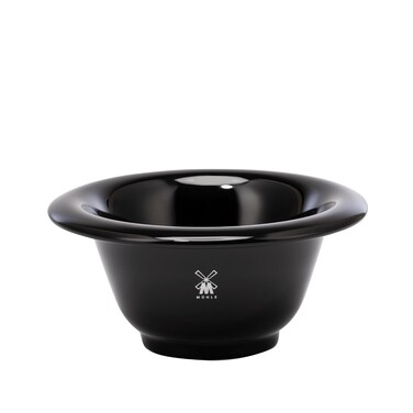 M&Uuml;HLE Black Porcelain Shaving Dish Bowl for Classic Wet Shaving