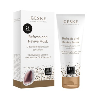 GESKE Refresh &amp; Revive Mask   Use with our Sonic Warm &amp; Cool Mask   Face Mask with Avocado Oil &amp; Vitamin E   24H Hydrating Complex   Refreshing Formula   For Normal to Dry Skin   Vegan &amp; Cruelty-free