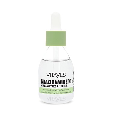 VITAYES b!right 10% Niacinamide Hyaluronic Acid Serum - Pore Refinement, Strengthening the Skin Barrier, Moisturizing, Anti Aging - for Radiant &amp; Rejuvenated Skin - 1.01 Fl Oz