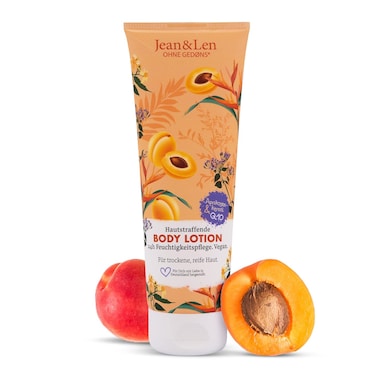 Jean &amp; Len Skin Firming Body Lotion Apricot Kernel Oil &amp; Q10, for dry &amp; mature skin, gives supple-smooth skin with regular use, without parabens &amp; silicones, body lotion vegan, 8.45 Fl. Oz.