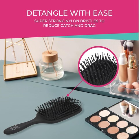 HAWWYY Detangler Brush for Thick Hair - Powerful Wet and Dry hairbrush for thick hair and waves- 11.2&#39;&#39;x3.1&#39;&#39;- Smooth Detangling Brush, Reduces Breakage - For All Curl Types - Black