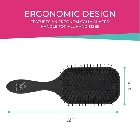 HAWWYY Detangler Brush for Thick Hair - Powerful Wet and Dry hairbrush for thick hair and waves- 11.2&#39;&#39;x3.1&#39;&#39;- Smooth Detangling Brush, Reduces Breakage - For All Curl Types - Black