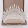 Trendy Silver Color Rhinestone Crystal Queen Big Crown Bridal Wedding Tiara Women Beauty pageant Bridal Hair Accessories Jewelry (Silver)