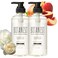 BOTANIST Body Wash For Dry &amp; Sensitive Skin, Shower Gel Body Wash For Family Use, Hydrating Body Soap, Shea Butter + Coconut Oil, Sulfate, Paraben &amp; Dye Free, Rose &amp; White Peach,16.5 Fl Oz/490 mL, 2EA