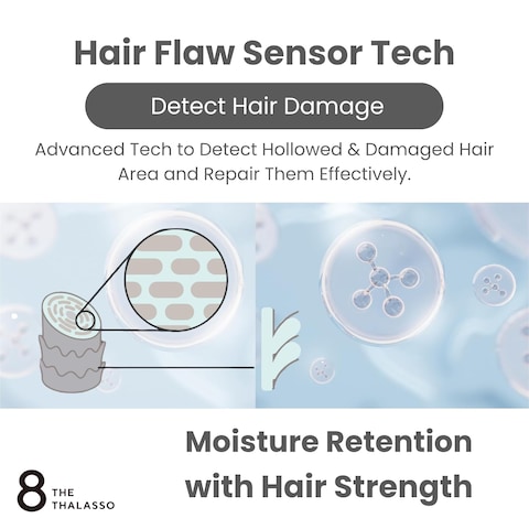 8 THE THALASSO Hair Milk, Moisture Serum Formula w/Deep Ocean Water, Japanese Leave-In Conditioner for Use Before Drying, Sleeping, or Styling, 4.9 Fl Oz/145 mL