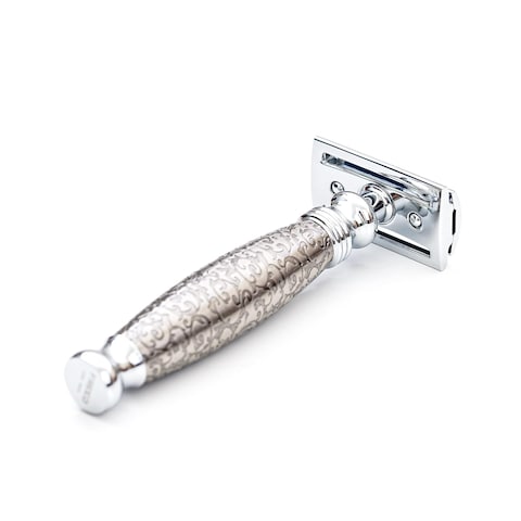 FREED Vintage Handmade Double-edge Razor with alloy Etched Engraving and 10 Japanese Stainless Steel Double Edge Safety Razor Blades,It&#39;s the best gift for men, fathers, or birthday