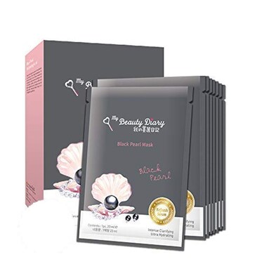 My Beauty Diary Black Pearl Brightening Facial Face Mask (8 Sheets)- New English Version