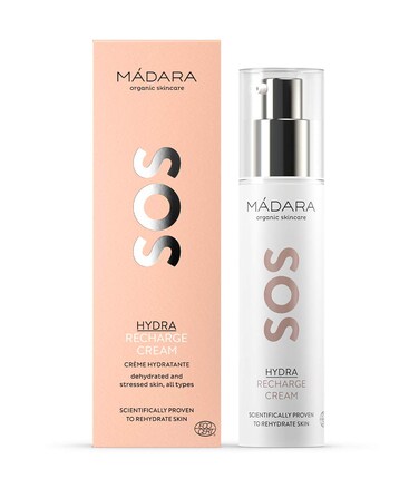M&Aacute;DARA Organic Skincare   SOS Hydra Recharge Cream &ndash; 50ml, Intensely hydrating moisturiser with hyaluronic acid and linseed, Dermatologically proven face cream for dry skin, Organic certified