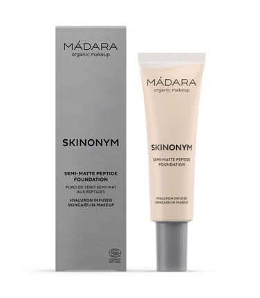M&Aacute;DARA Organic Skincare  SKINONYM Semi-Matte Peptide Foundation, #10 PORCELAIN, 30ml &ndash; Natural foundation with collagen-supporting peptides, Semi-matte finish, Buildable coverage, Skincare benefits
