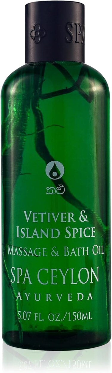 SPA CEYLON VETIVER &amp; Island Spice Massage &amp; Bath Oil   Ultimate Relaxation   Professional Massage Oil   Body Oil Massage   Oil for Massage Therapy   Natural Massage Oil