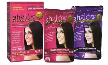 Hair Straightening and Rebonding System with KERATIN. Extra Strength Formula. The Complete System that Straightens Wavy, Curly, Frizzy Hair the Smooth, Silky, Shiny Way! 165 gram pouches